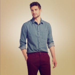 Goodfellow Men’s Geneva Blue Plaid Long Sleeved Sm